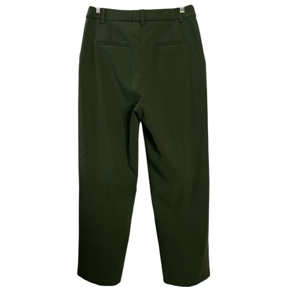 Joie Wide Leg Trousers Olive Green High Waisted Size 10 Career Dress Pants M - Picture 5 of 7